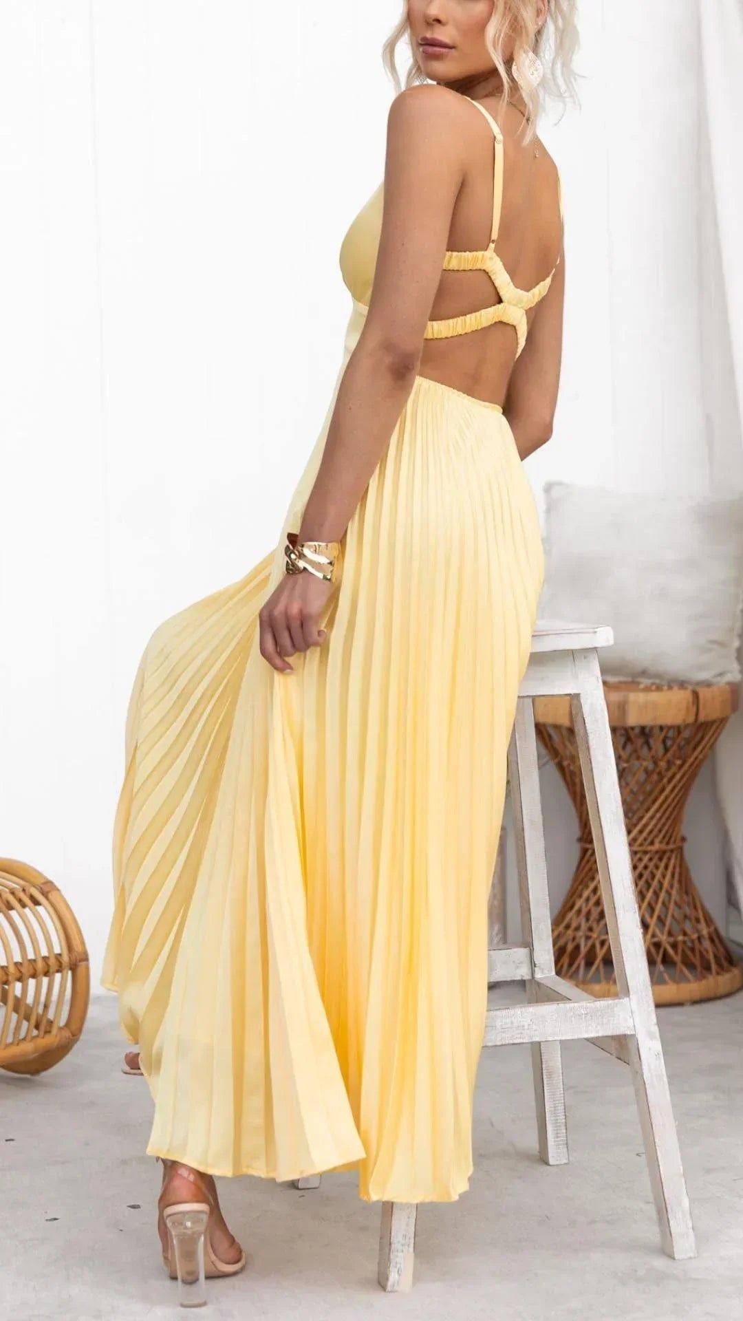 Chloe | Women's Timeless Maxi Wedding Guest Dress with V-Neck