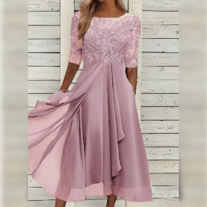 Camila | Women’s Trendy Midi Wedding Guest Dress with Lace