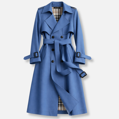 Women's Belted Trench Coat – Tailored Long Fit Cotton Blend – view 7