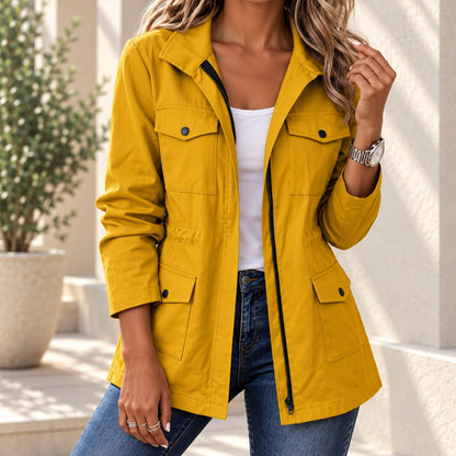 Women's Utility Jacket – Full Zip with Flap Pockets, Classic Collar in 6 Colors – view 6