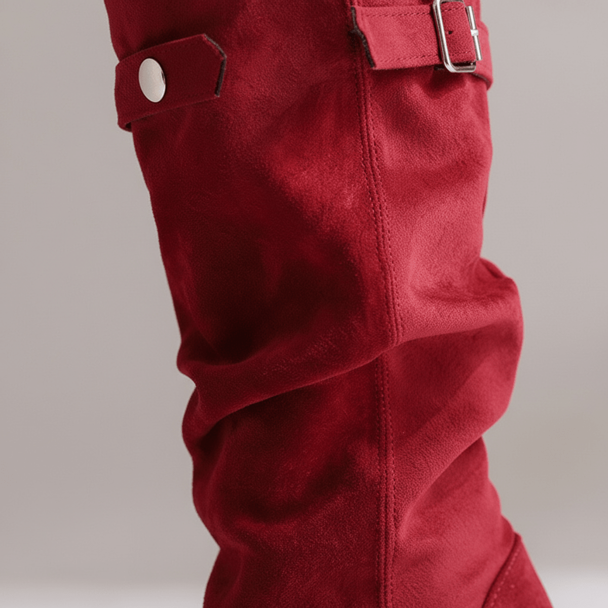 Women's Knee-High Microsuede Boots – Slouchy Shaft with Adjustable Buckle – view 4