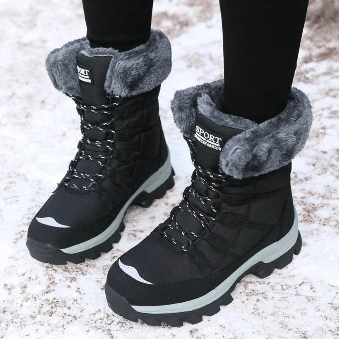 Women's Waterproof Snow Ankle Boots – Lace-Up, Quilted Shaft, Faux Fur Lining – view 2