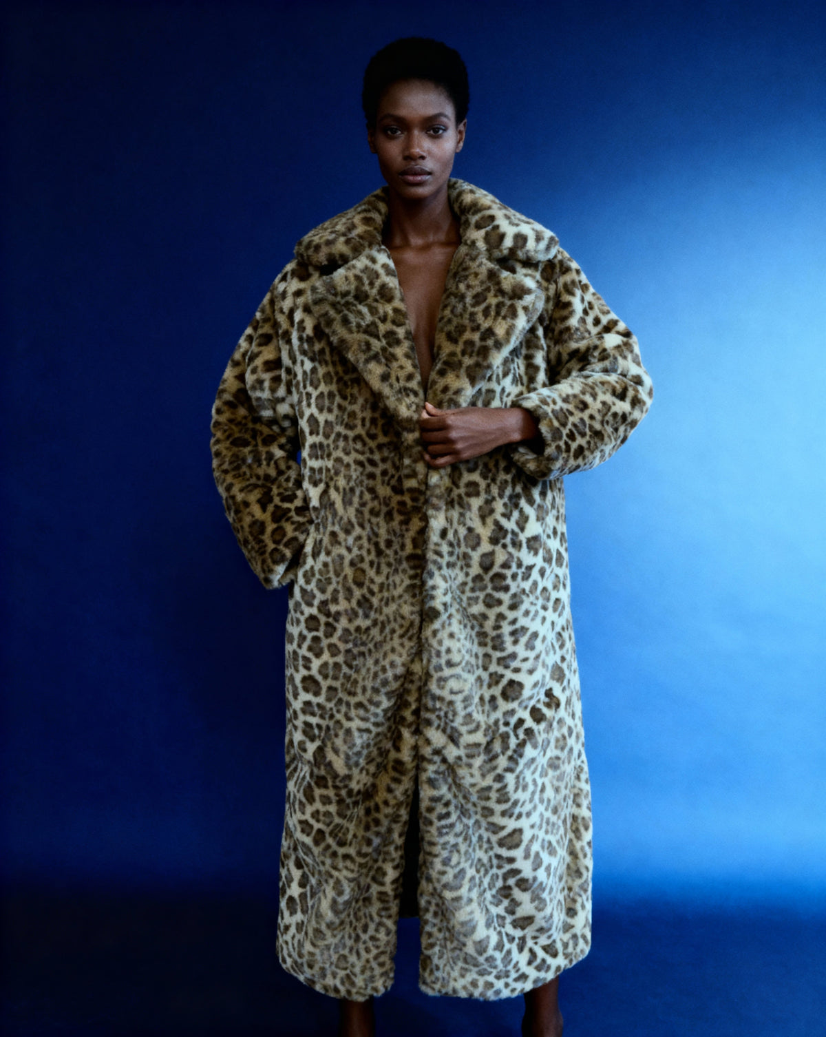 Cocoa Leopard Faux-Fur Coat – Full-Length Leopard Print Winter Coat – view 4