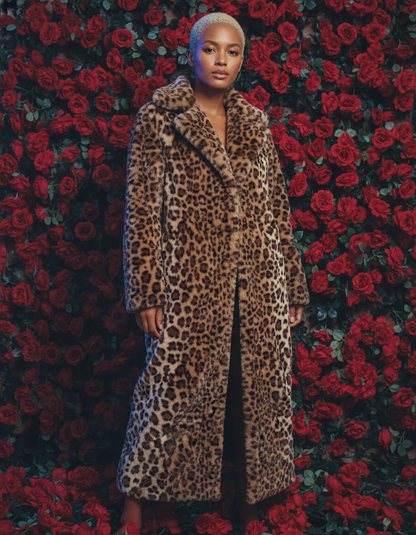 Cocoa Leopard Faux-Fur Coat – Full-Length Leopard Print Winter Coat – view 5