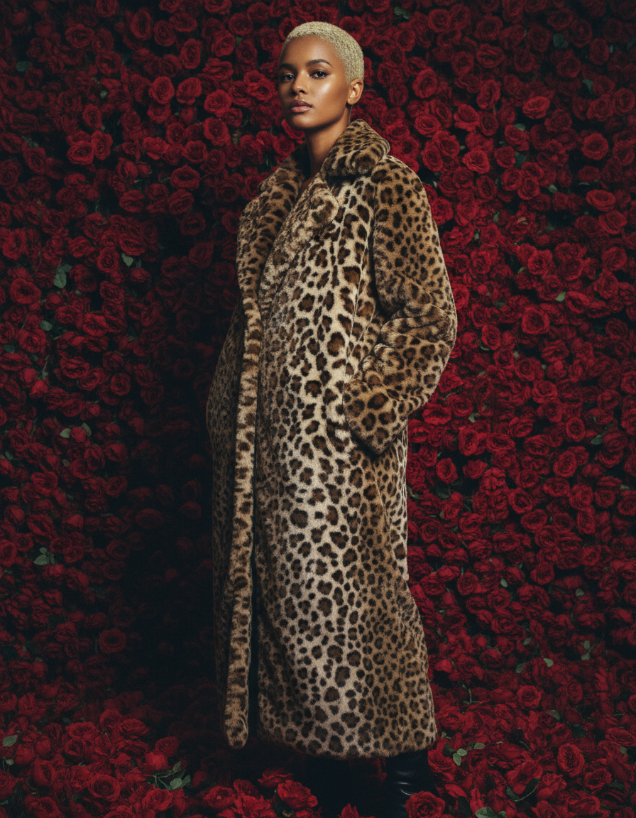 Cocoa Leopard Faux-Fur Coat – Full-Length Leopard Print Winter Coat – view 8