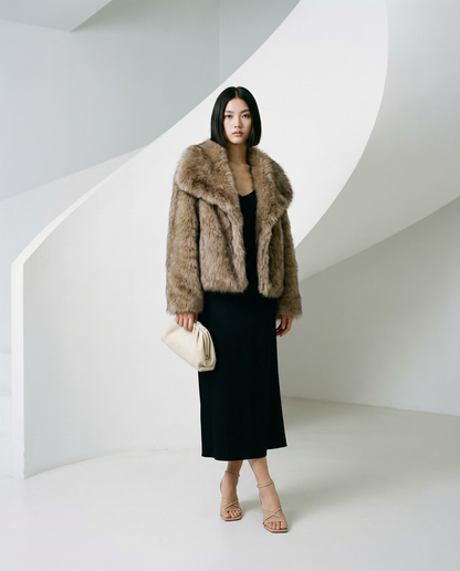 Plush Faux-Fur Jacket – Soft Cropped Coat in 10 Colors – view 5