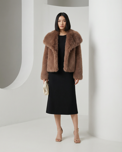 Plush Faux-Fur Jacket – Soft Cropped Coat in 10 Colors – view 20