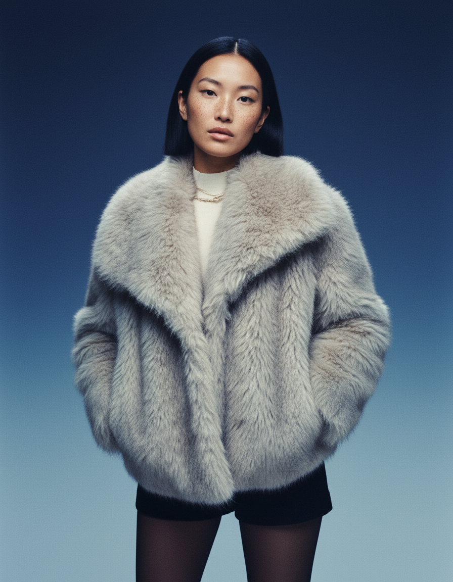 Plush Faux-Fur Jacket – Soft Cropped Coat in 10 Colors – view 26