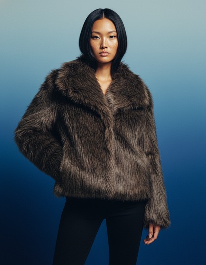 Plush Faux-Fur Jacket – Soft Cropped Coat in 10 Colors – view 28