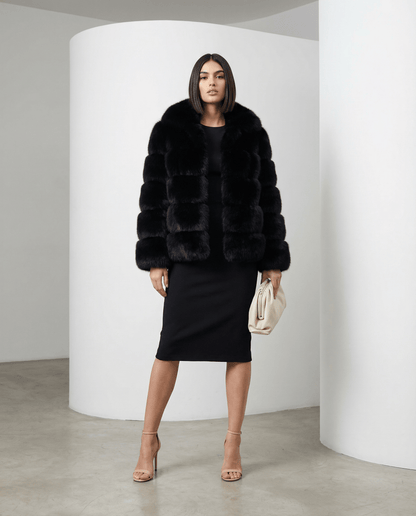Faux-Fur Bubble Jacket – Quilted Cropped Winter Puffer in 6 Colors