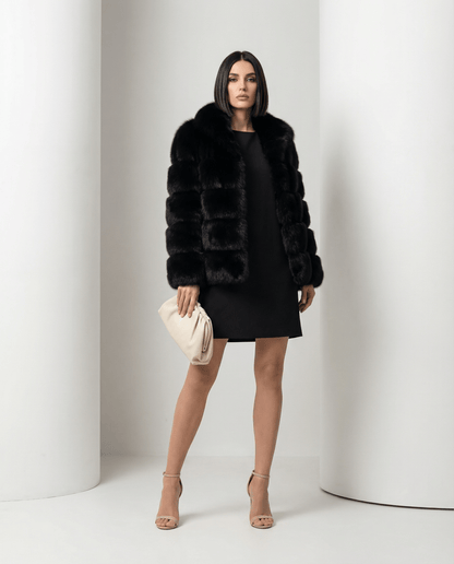 Faux-Fur Bubble Jacket – Quilted Cropped Winter Puffer in 6 Colors – view 3