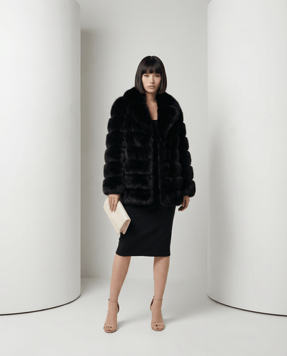 Faux-Fur Bubble Jacket – Quilted Cropped Winter Puffer in 6 Colors – view 4