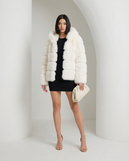 Faux-Fur Bubble Jacket – Quilted Cropped Winter Puffer in 6 Colors – view 7