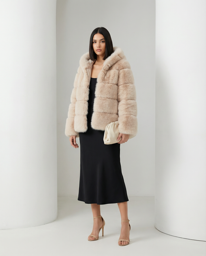 Faux-Fur Bubble Jacket – Quilted Cropped Winter Puffer in 6 Colors – view 21