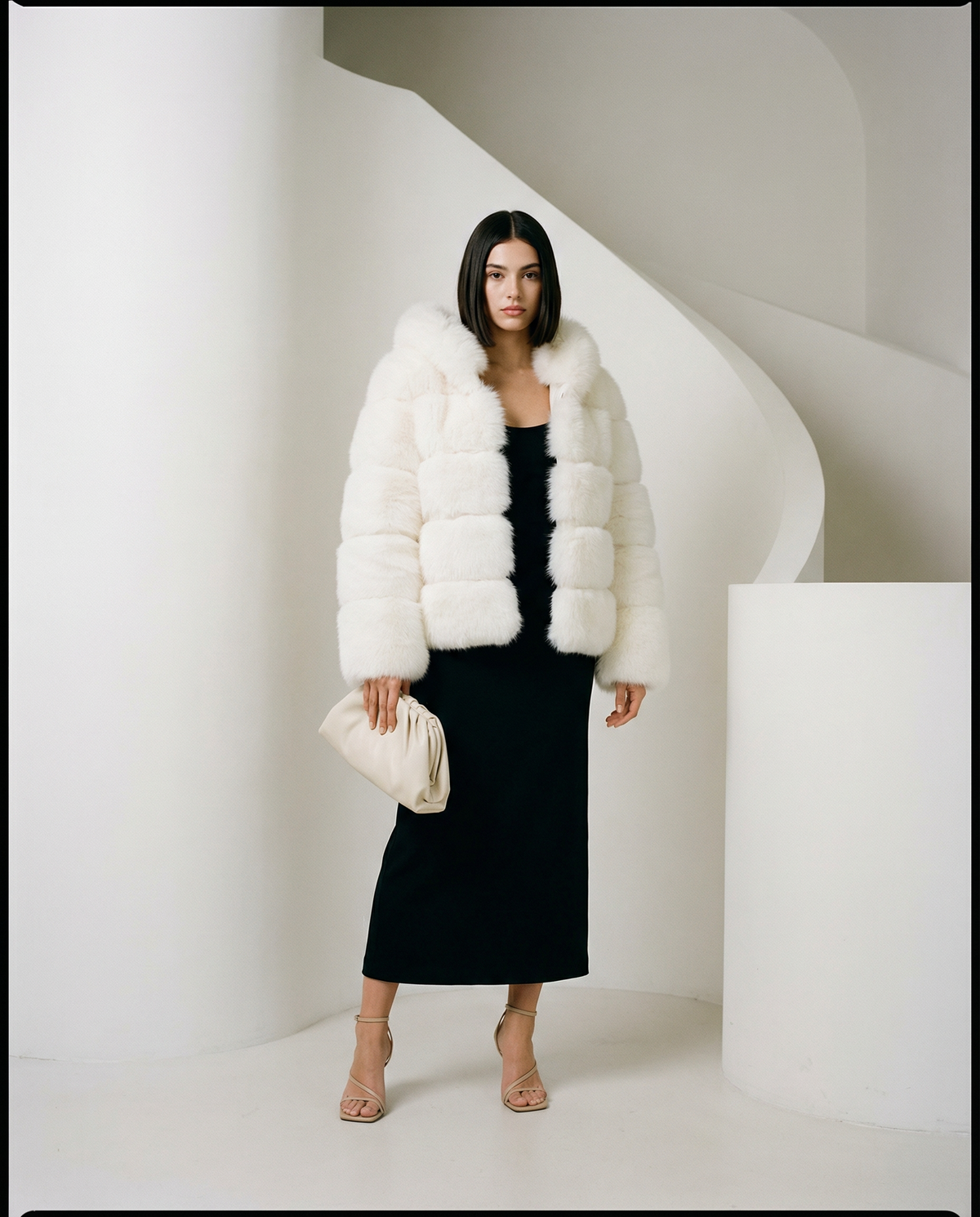 Faux-Fur Bubble Jacket – Quilted Cropped Winter Puffer in 6 Colors – view 8