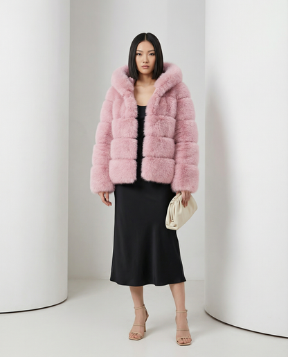 Faux-Fur Bubble Jacket – Quilted Cropped Winter Puffer in 6 Colors – view 10