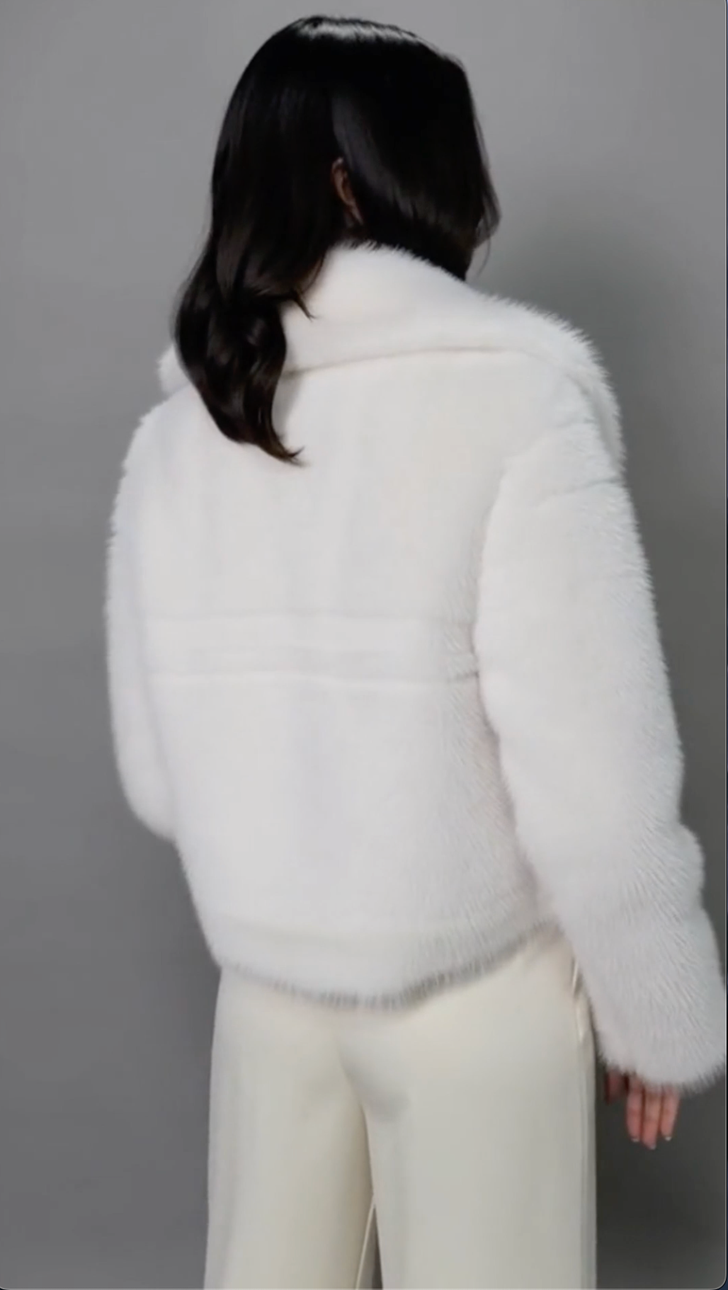 Cropped Faux-Fur Jacket – Cocoa Leopard, Burgundy, Black & White – view 19
