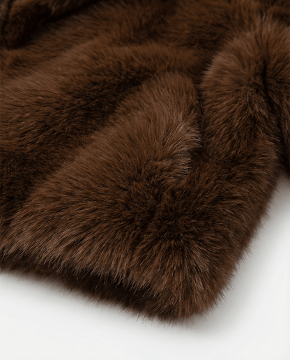 Cropped Faux-Fur Jacket – Cocoa Leopard, Burgundy, Black & White – view 4