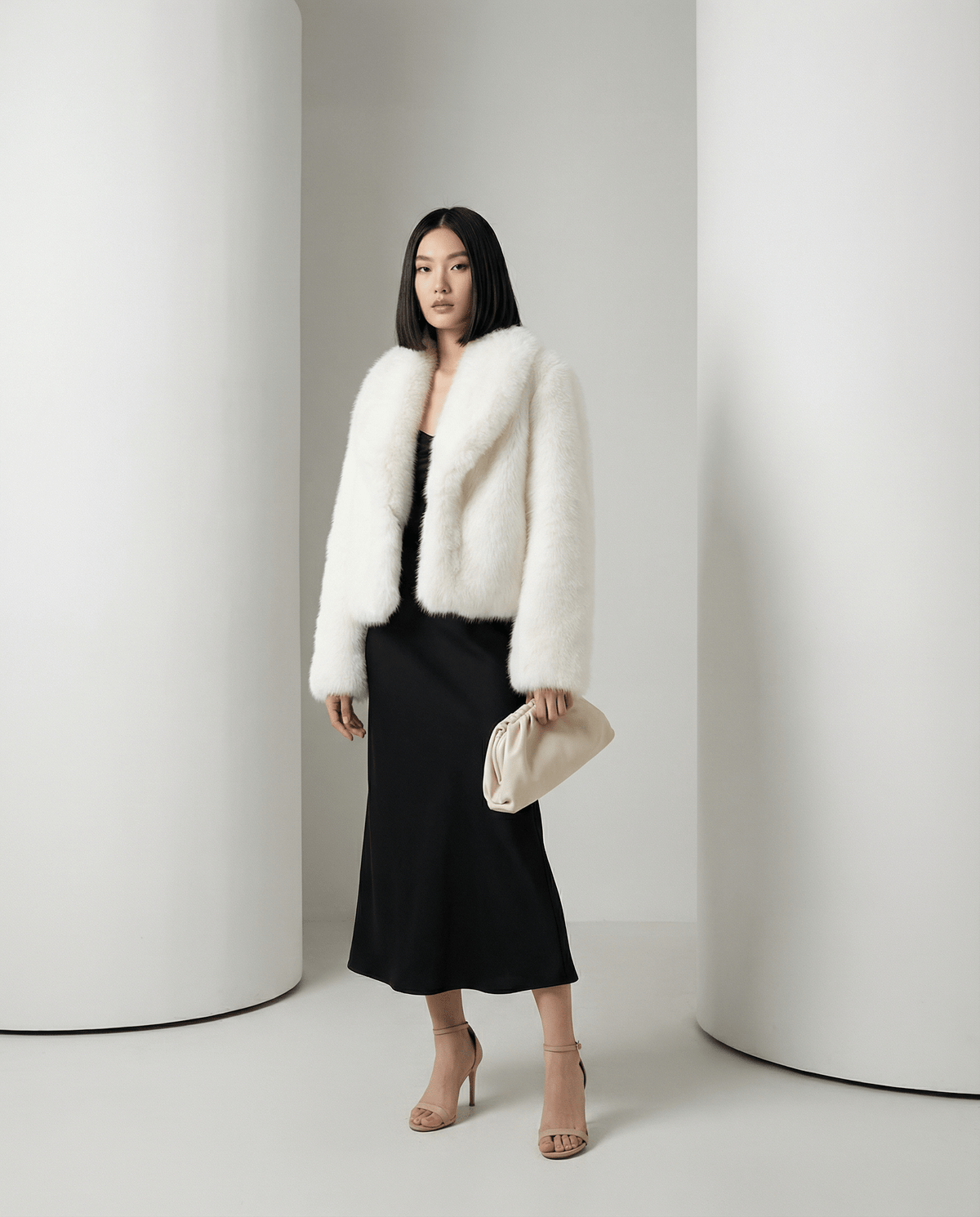 Cropped Faux-Fur Jacket – Cocoa Leopard, Burgundy, Black & White – view 11