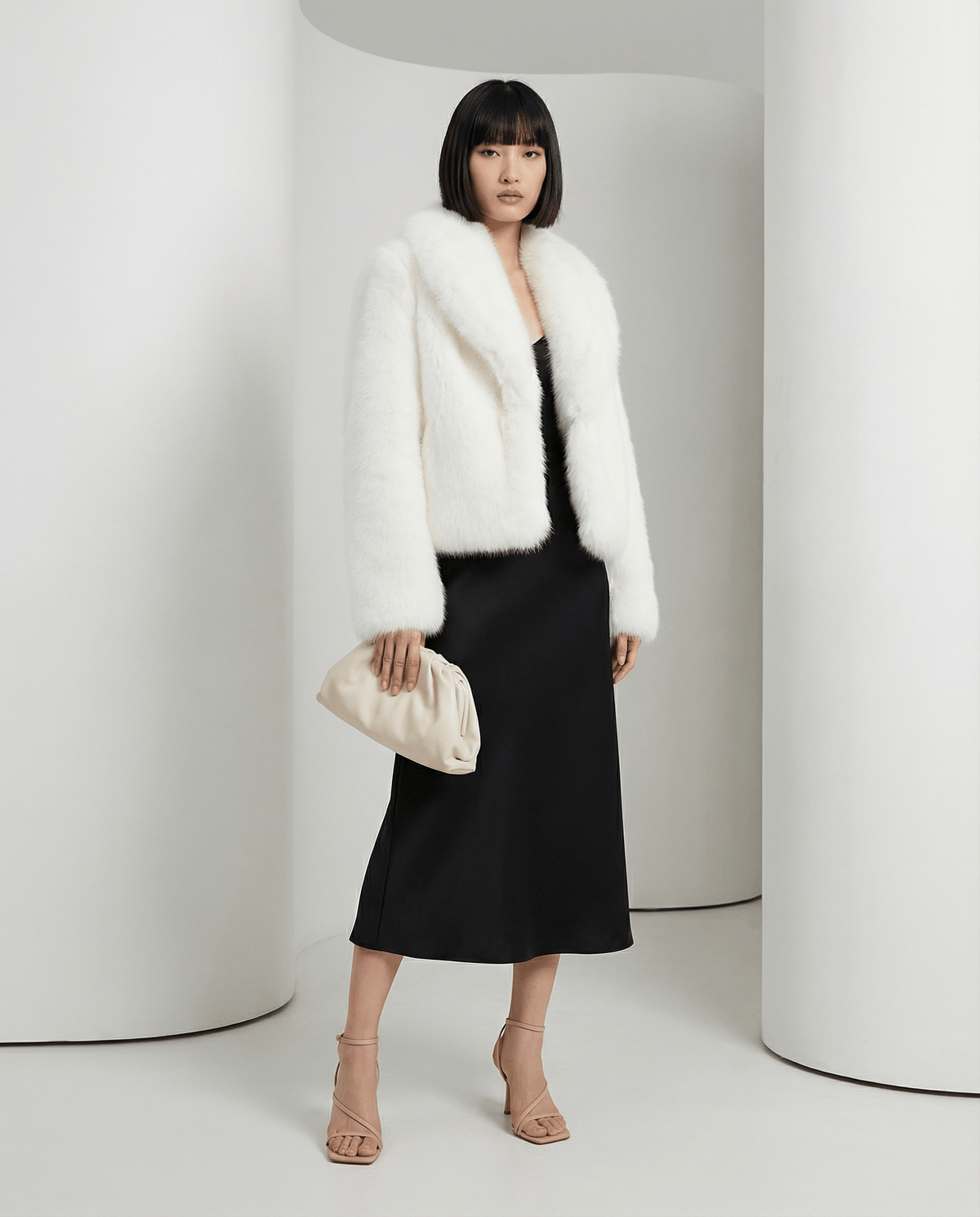 Cropped Faux-Fur Jacket – Cocoa Leopard, Burgundy, Black & White – view 12