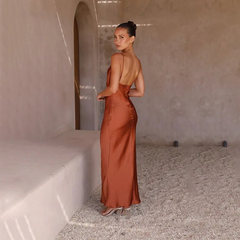 Claire | Women's Elegant Maxi Wedding Guest Dress with Cowl Neckline