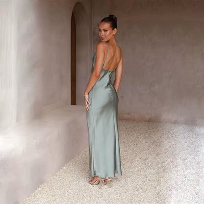 Claire | Women's Elegant Maxi Wedding Guest Dress with Cowl Neckline
