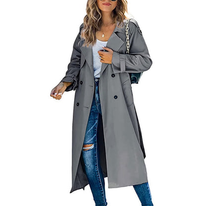 Women's Long Trench Coat – Classic Spring & Fall Coat in 6 Colors – view 4