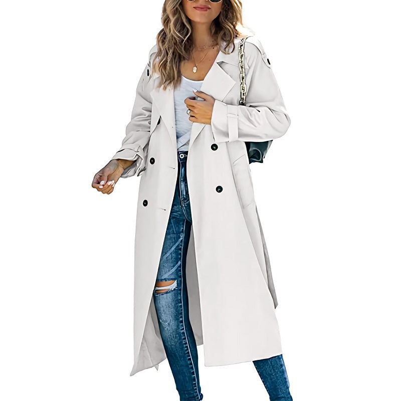 Women's Long Trench Coat – Classic Spring & Fall Coat in 6 Colors