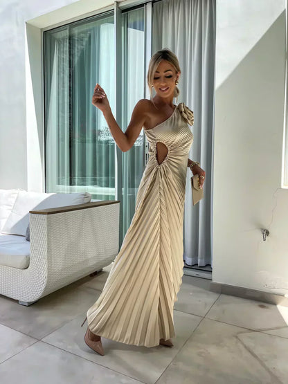 Ella | Women's Stylish Midi Wedding Guest Dress with Rosette