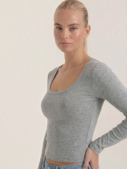 Marian Langarm-Top mit Scoop-Neck