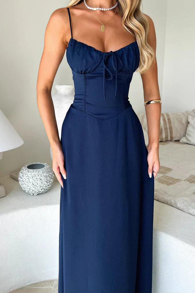 Jamie | Women's Elegant Maxi Wedding Guest Dress with Spaghetti Straps