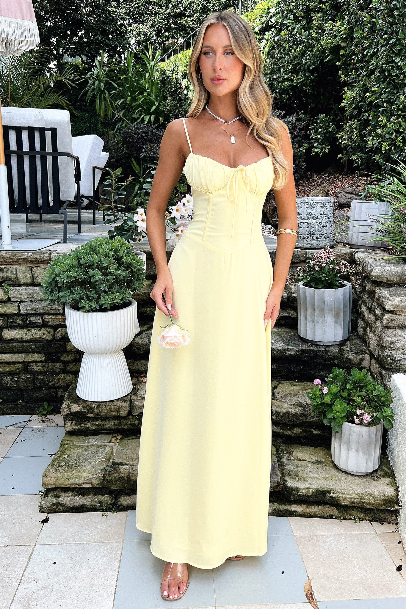 Jamie | Women's Elegant Maxi Wedding Guest Dress with Spaghetti Straps