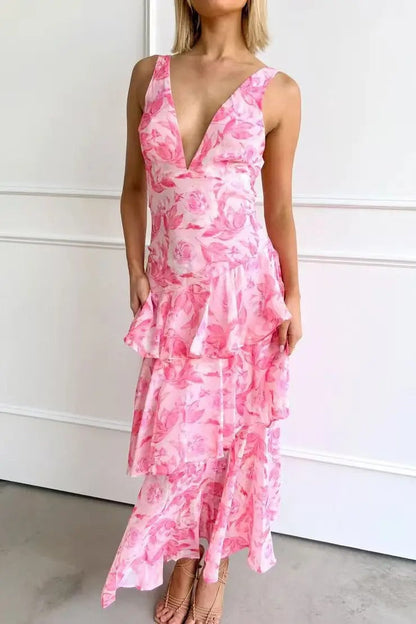 Isabella | Women's Chic Maxi Wedding Guest Dress with Slit