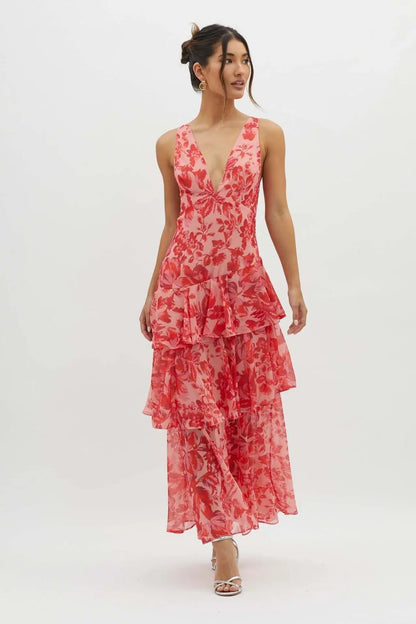 Isabella | Women's Chic Maxi Wedding Guest Dress with Slit