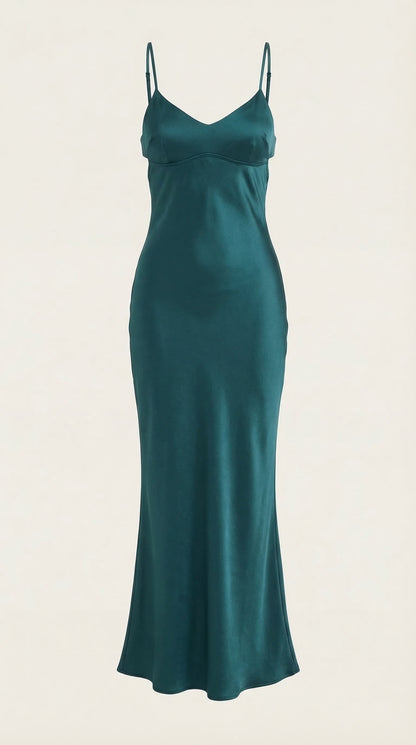 Kelly | Women's Elegant Maxi Wedding Guest Dress with Spaghetti Straps
