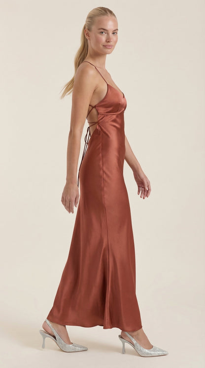 Kelly | Women's Elegant Maxi Wedding Guest Dress with Spaghetti Straps