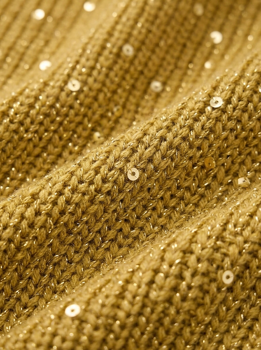 Women's Oversized Collared Cardigan – Chunky Knit with Large Gold Buttons – view 7