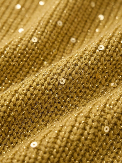 Women's Oversized Collared Cardigan – Chunky Knit with Large Gold Buttons – view 7