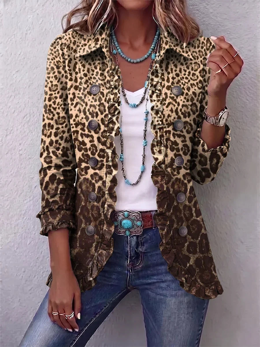 Women's Boho Ruffled Jacket – Point Collar, Nine Patterns – view 9