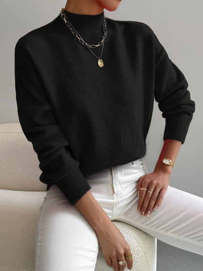 Women's Soft Mock Neck Knit Sweater – Fine Knit in 10 Colors – view 5