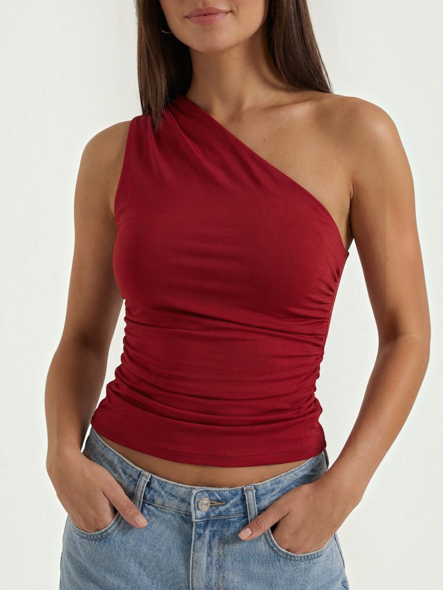 Briony Ärmelloses One-Shoulder-Top