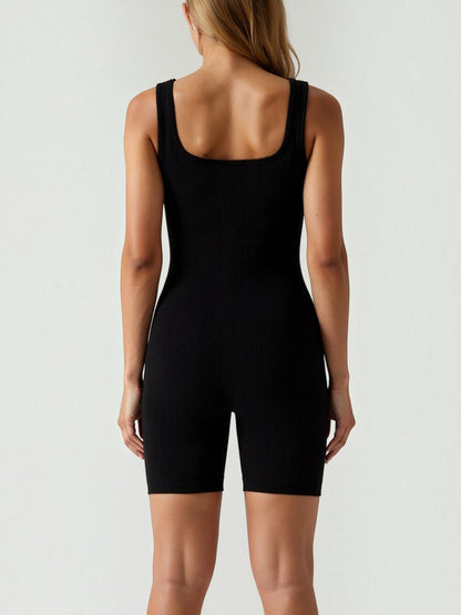 Ribbed Square-Neck Bodysuit with Brief Bottom