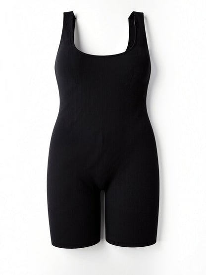 Ribbed Square-Neck Bodysuit with Brief Bottom