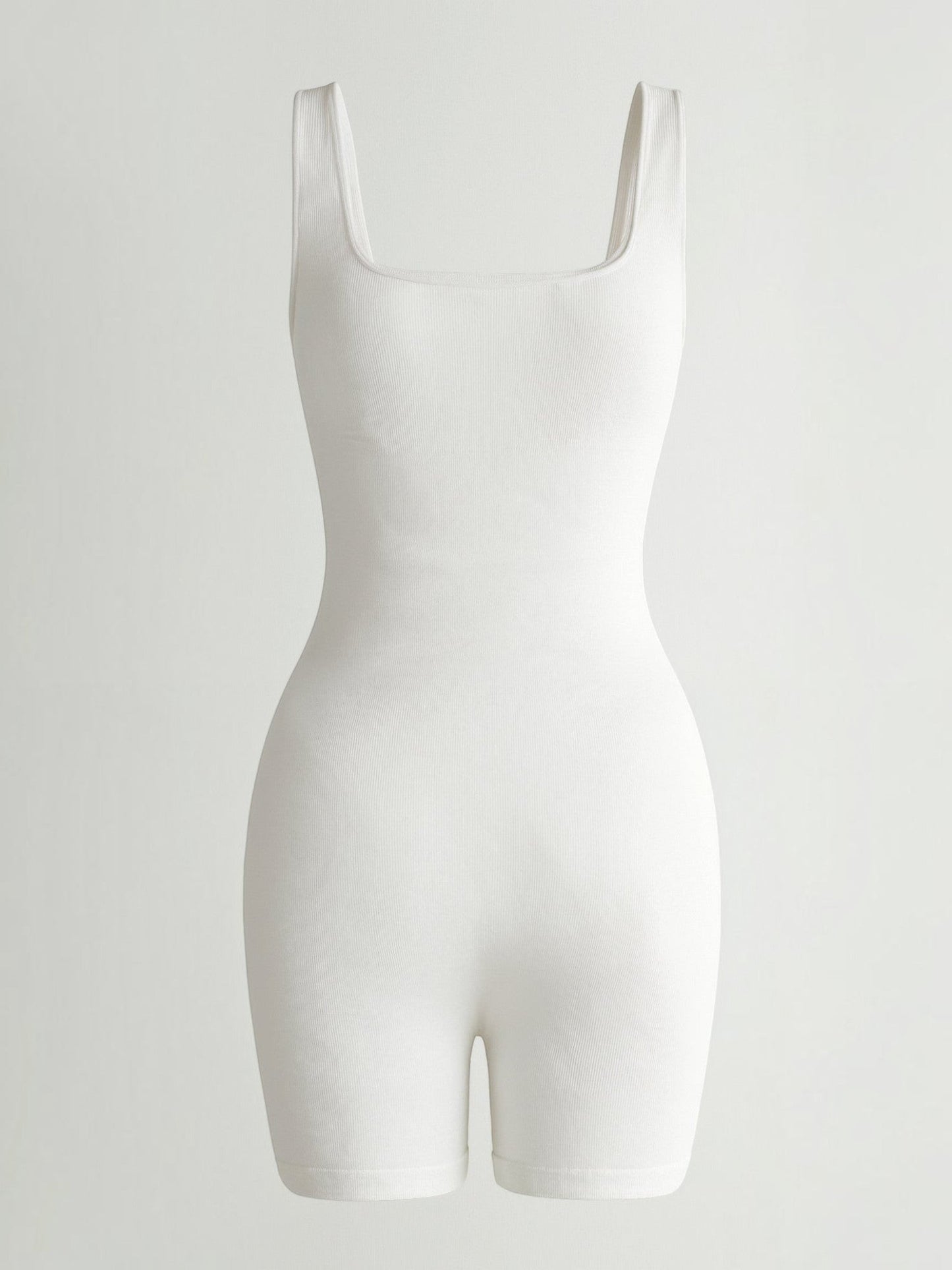 Ribbed Square-Neck Bodysuit with Brief Bottom