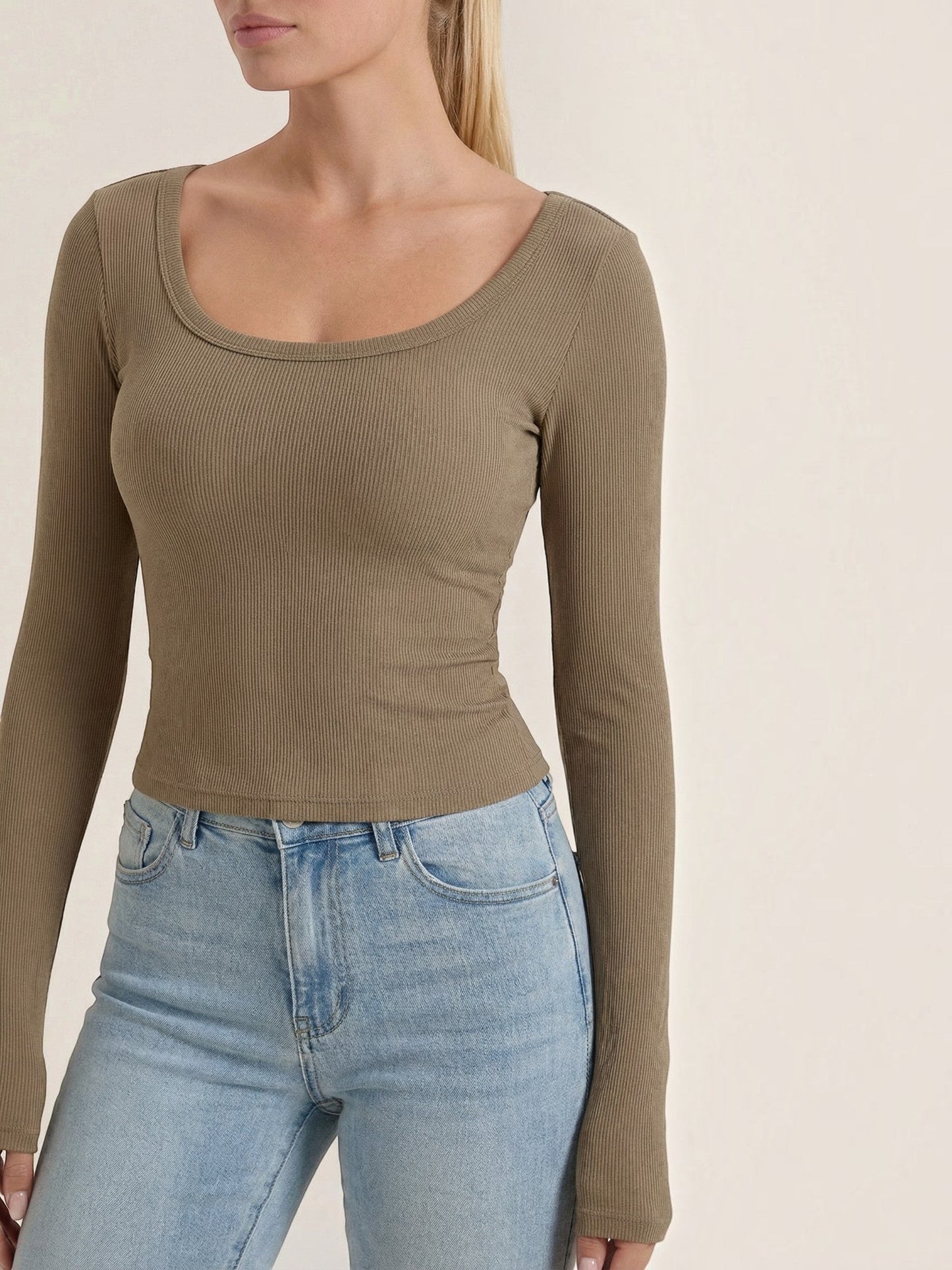 Marian Langarm-Top mit Scoop-Neck