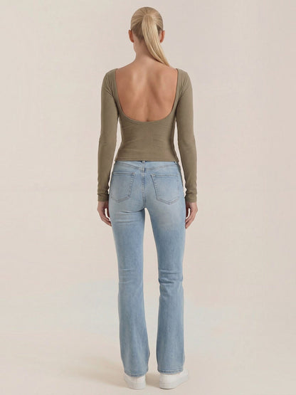Marian Langarm-Top mit Scoop-Neck