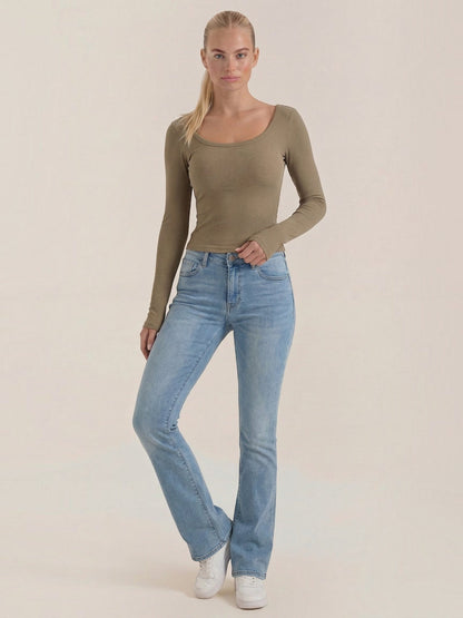 Marian Langarm-Top mit Scoop-Neck