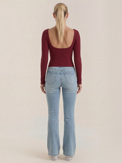 Marian Langarm-Top mit Scoop-Neck