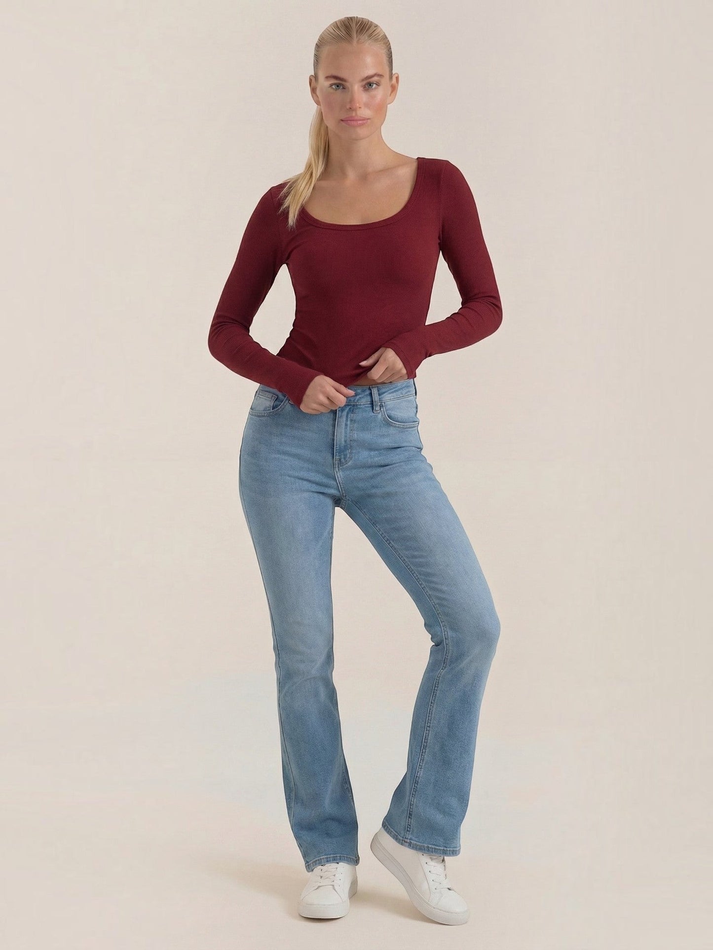 Marian Langarm-Top mit Scoop-Neck