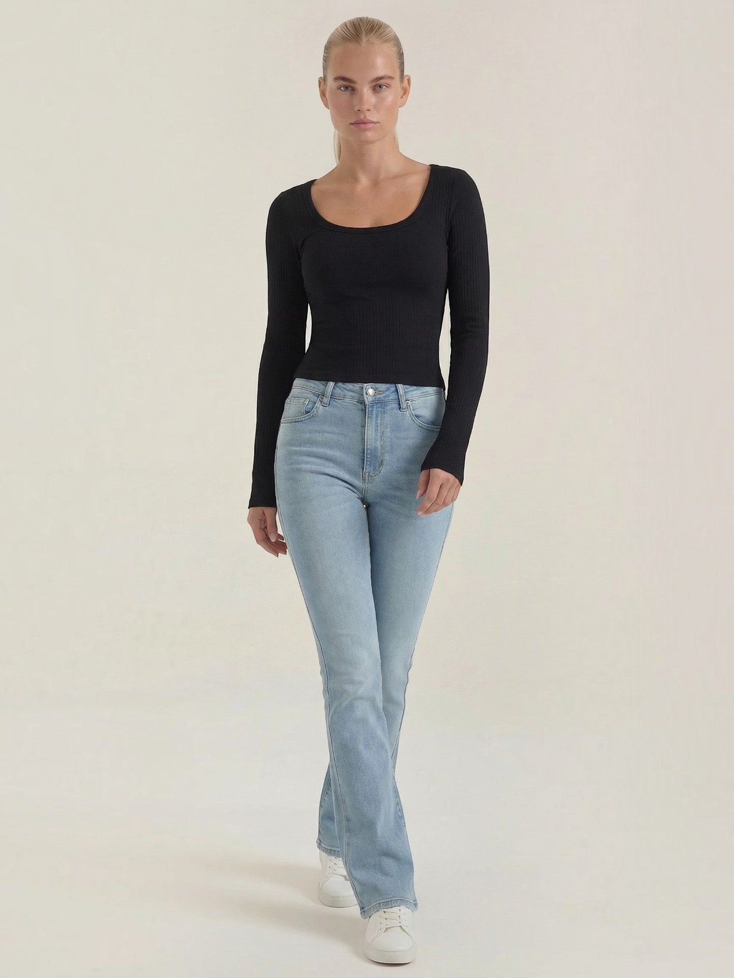Marian Langarm-Top mit Scoop-Neck